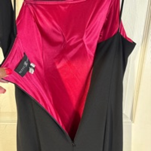 Women's Betsy & Adam Black & Pink Gown Size 4 (267) - Picture 4 of 8